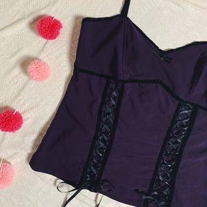 BLACK ORCHID Dark Purple & Black Camisole